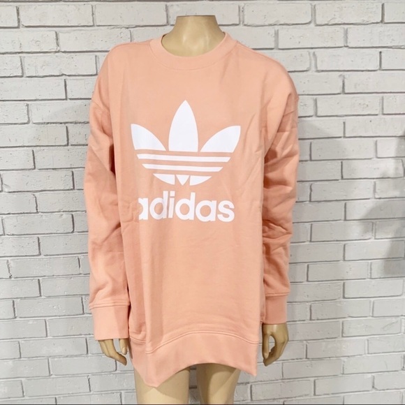Adidas Adicolor Logo Sweatshirt in Blush - Picture 1 of 6